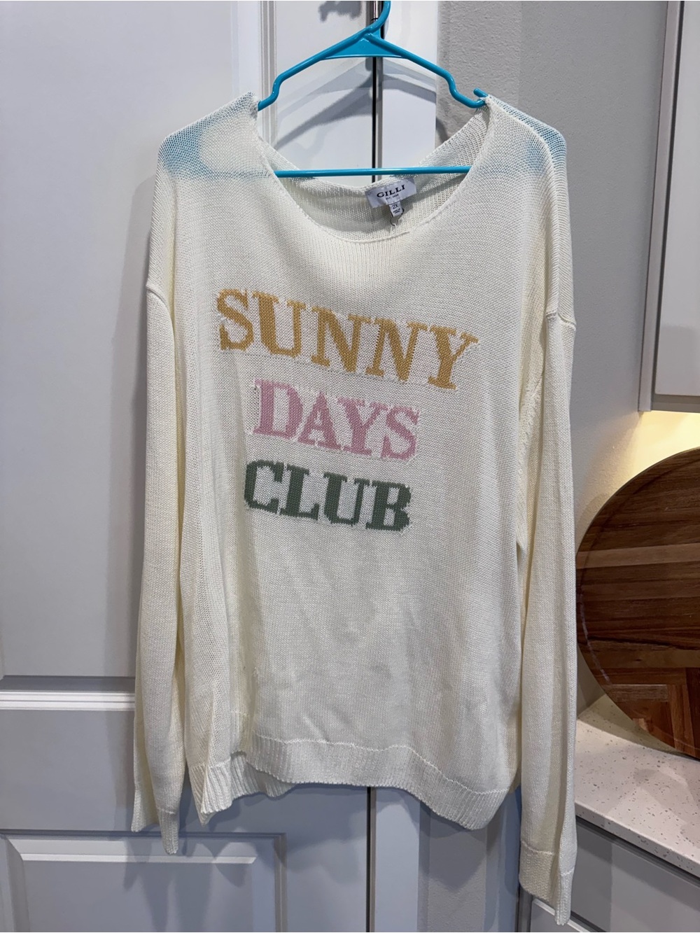 NWT Gilli Sunny Days Club Cream Knit Sweater